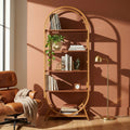 5-Tier Open Bookshelf, 70.8" Tall Arched Bookcase, Modern Brown Storage Bookshelves, Freestanding Display Rack Shelving Unit for Office, Bedroom, Living Room, Easy Assembly