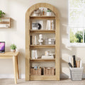 5-Tier 70.9" Tall Arched Bookcase, Modern Open Bookshelf For Home Office, Bedroom, Living Room