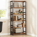 Bookshelf, 31.5In Wide Shelf 6 Tier Bookcase, 70Lbs/Shelf Industrial Bookshelves