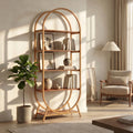 5-Tier Open Bookshelf, 70.8" Tall Arched Bookcase, Modern Brown Storage Bookshelves, Freestanding Display Rack Shelving Unit for Office, Bedroom, Living Room, Easy Assembly