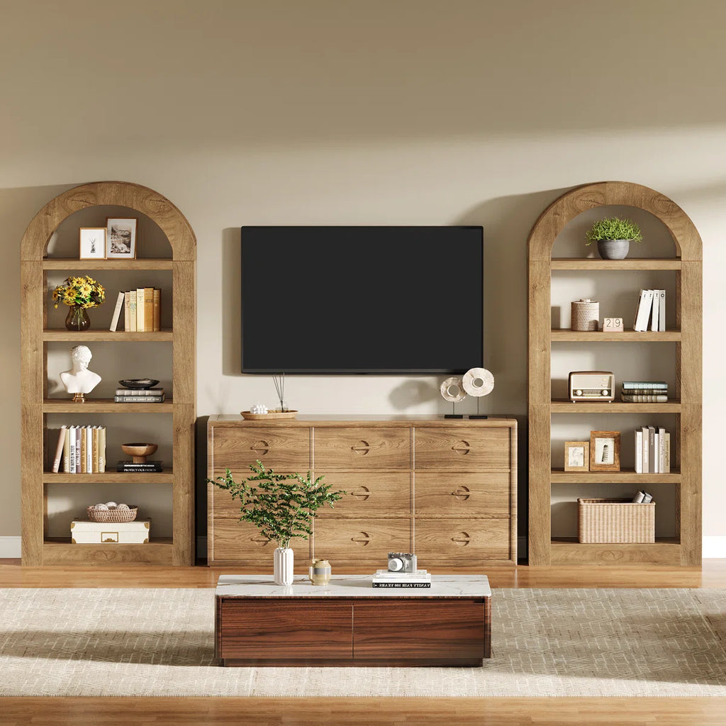 70.87" Tall Arched Bookcase