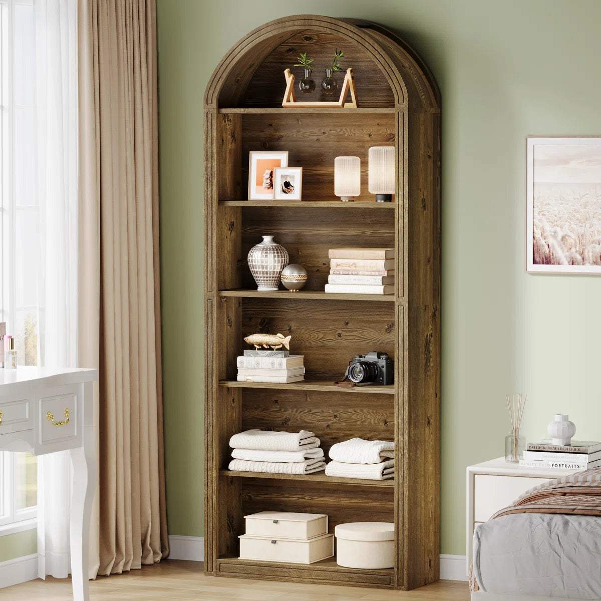 Tall Arched Bookcase