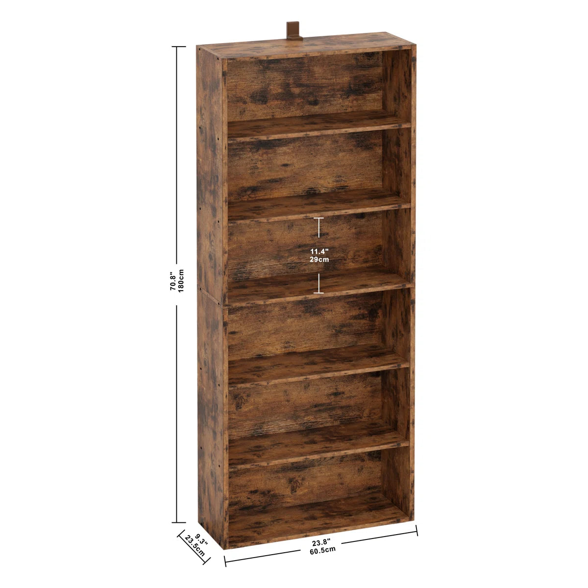 70.8" H x 23.8" W Standard Bookcase 6 Tiers Tall with Storage for Living Room, Home Office