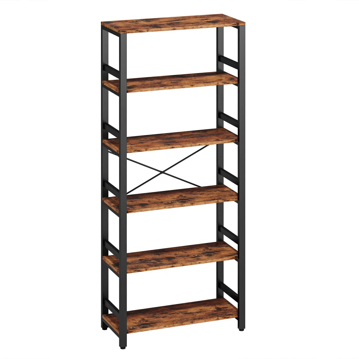 Bookshelf, 31.5In Wide Shelf 6 Tier Bookcase, 70Lbs/Shelf Industrial Bookshelves
