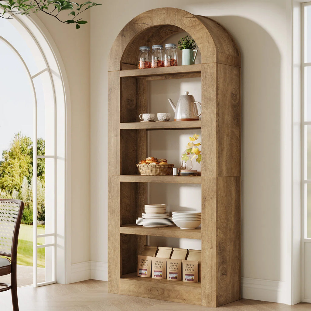 70.87" Tall Arched Bookcase