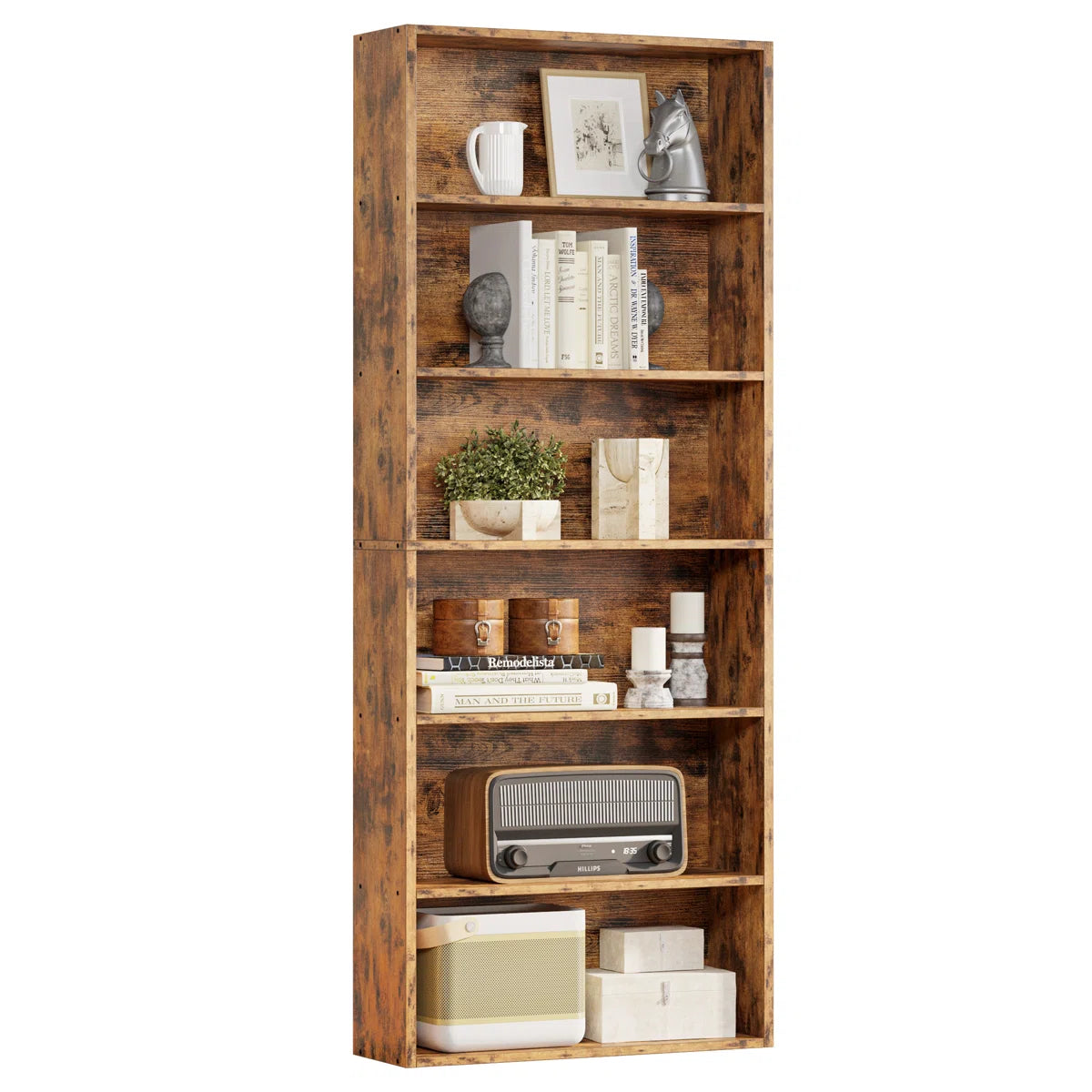 70.8" H x 23.8" W Standard Bookcase 6 Tiers Tall with Storage for Living Room, Home Office