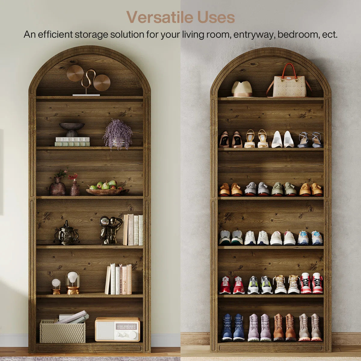 Tall Arched Bookcase